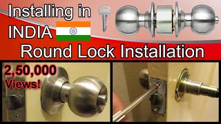 Round door lock installation