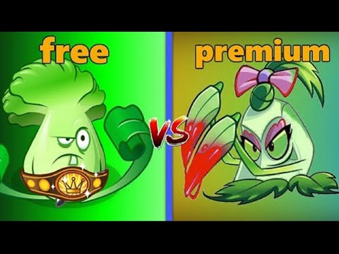 Plants Vs  Zombies 2 Free Vs Premium Bonk Choy Vs Pokra Level 1 in PVZ 2