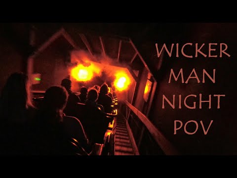 Wicker Man Rollercoaster POV at night Alton Towers Scarefest