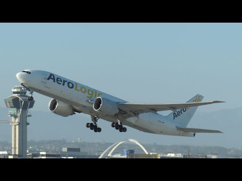 AeroLogic Boeing 777 departing lax | D-AALH