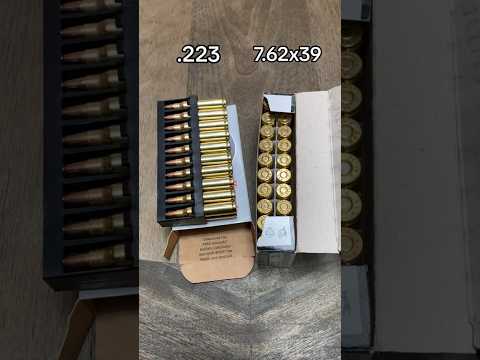 .223 VS 7.62x39 Size comparison #gun #ammo #223 #ak #shorts