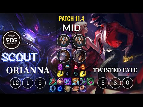 EDG Scout Orianna vs Twisted Fate Mid - KR Patch 11.4