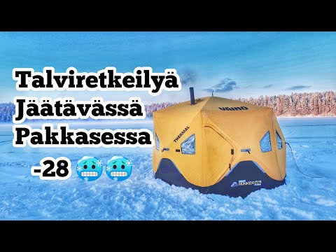 Kylmä yö pilkkiteltassa! |-Yövytään järven jäällä-|