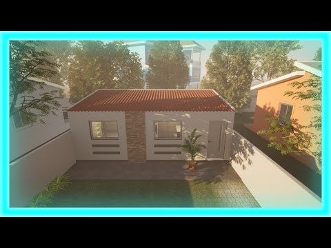 Planta de Casa Pequena Kitnet 4x8 com 1 Quarto Telhado Meia Água