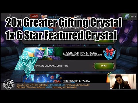 20x Greater Gifting Crystals + 6 Star Featured Crystal Opening- Marvel Contest of Champions