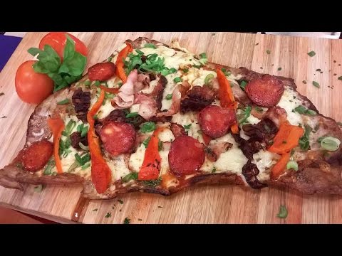 Matambre tiernizado calabresa, a la panceta y veggie