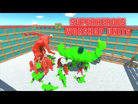 Superheroes vs WorkShop Units| Animal Revolt Battle Simulator | LV Games