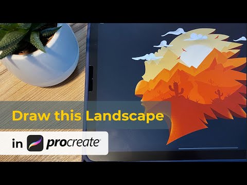 Draw this Western Landscape in PROCREATE | iPad Pro landscape drawing tutorial