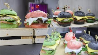 Mini Burger Tendance Avec Colorants Naturels  😍🎉  ميني برقر بألوان طبيعية