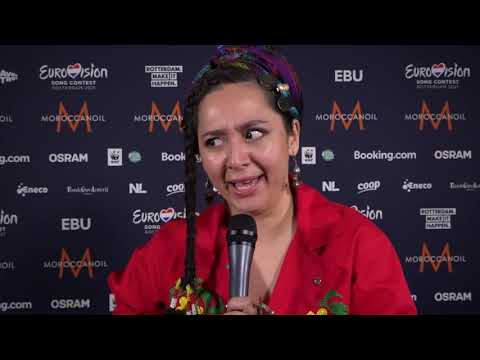 Manizha doing a Eurovision knowledge quiz