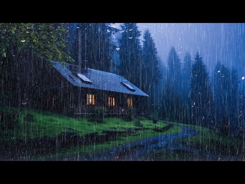 Rain On An Ancient Roof For Sleeping - Deep Sleep With Heavy Rain & Thunder Sound At Night, Relax
