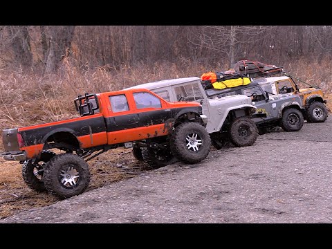 RC CWR 3 Gelande II and 1 custom build rig take on the frozen trails