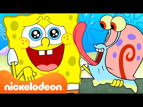 SpongeBob | SpongeBob fa da papà a una lumaca per 45 minuti 🐌 | Nickelodeon Italia