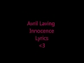 Avril Lavigne Innocence Lyrics 