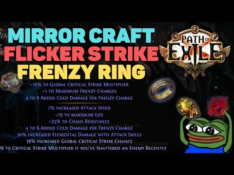 MIRROR Crafting a Flicker Strike +1 FRENZY Ring (Cold Per Frenzy) in Ancestors [Path of Exile 3.22]