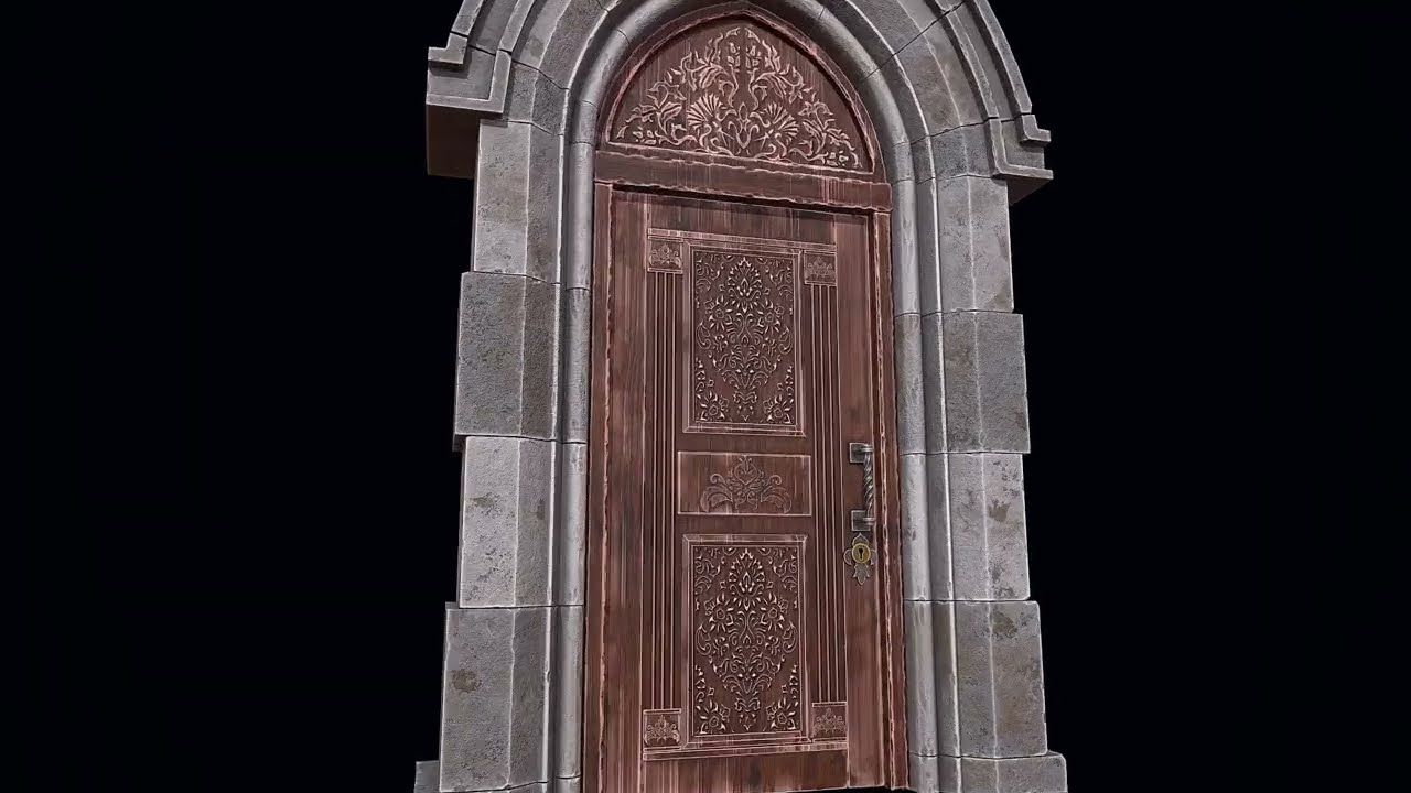 Gothic Castle Door 3D Model