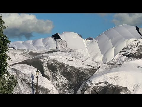 Video Thumbnail: French artist JR's giant 'cave' installation in Paris appears damaged