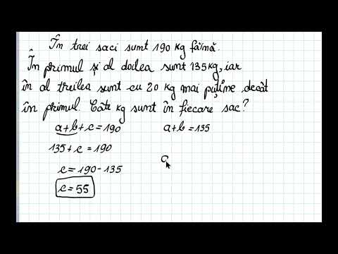 Curs ONLINE MATEMATICĂ  GRATUIT- METODA ALGEBRICA , PROBLEMA CLASA A IV A