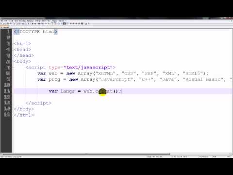 Javascript Tutorial 25 Combining Arrays