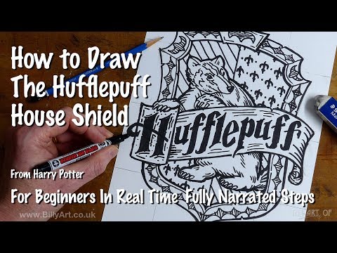 How To Draw the Hufflepuff Coat of Arms Hogwarts...