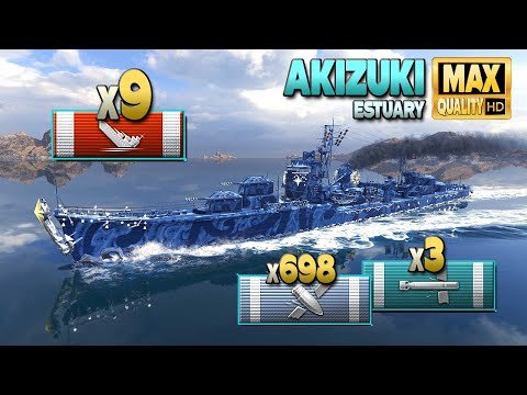 Destroyer Akizuki: 9 ships destroyed - World of Warships
