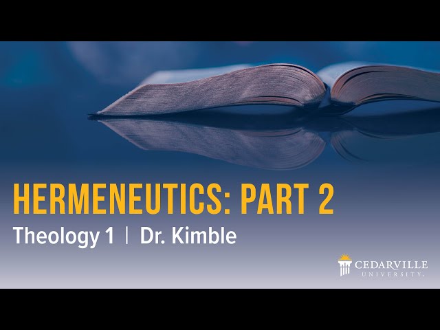 Thumbnail for video titled: Theology I: Hermeneutics (part 2)