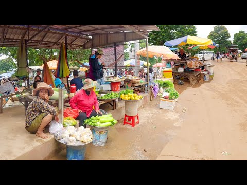 Cambodia Countryside Market in Phnom Oudong Resort, Kandal Province - Best Street Food Tour!