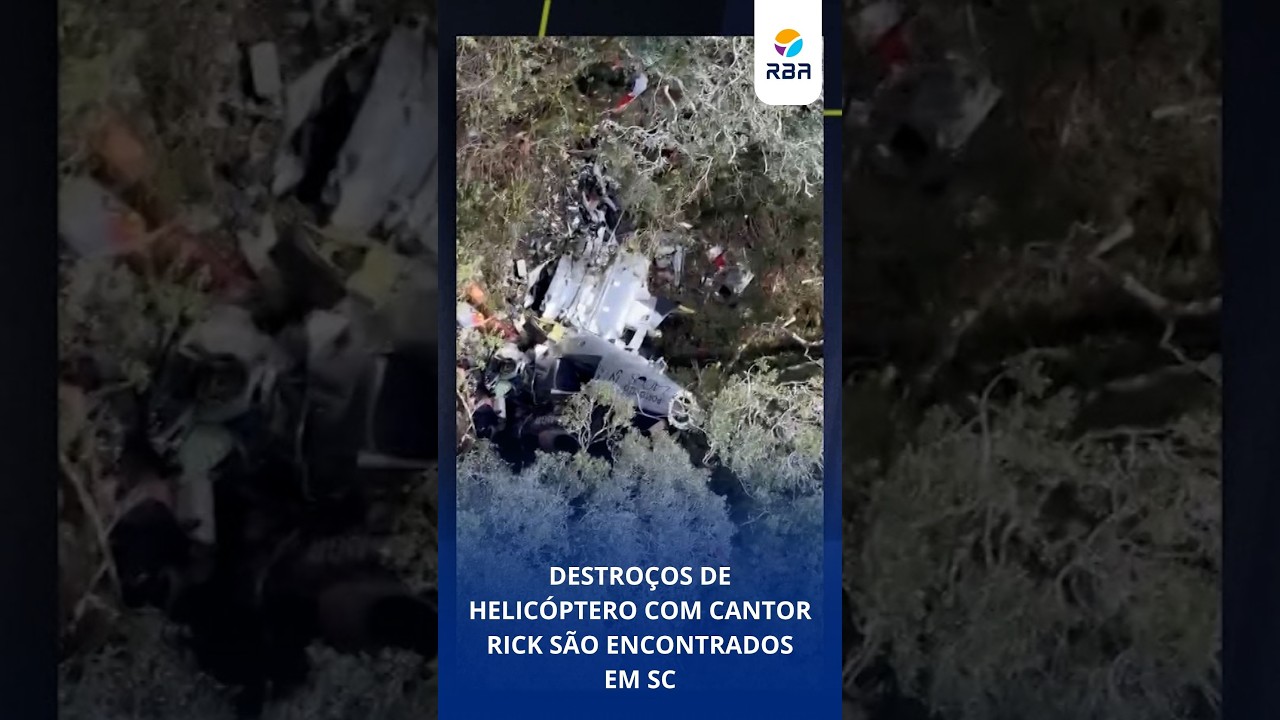 Destroços de helicóptero com cantor Rick são encontrados em SC