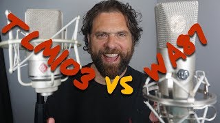 Video thumbnail for Mic Shootout:  WARM AUDIO WA87 vs NEUMANN TLM103 by Booth Junkie