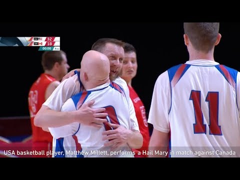 Watch USA Special Olympics Basketball Player Sink Full Court Buzzer Beater