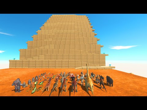 Dinosaurs and Animals Running Zig Zac Climb High - Animal Revolt Battle Simulator