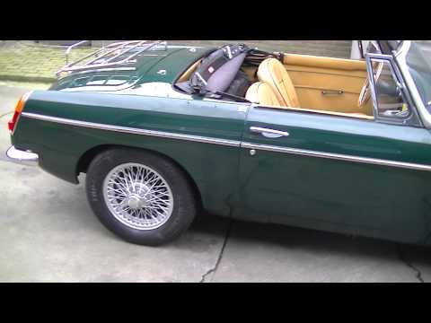 MG MGB 1966 British Racing Green Beige Leather interior wire wheels -VIDEO- www.ERclassics.com