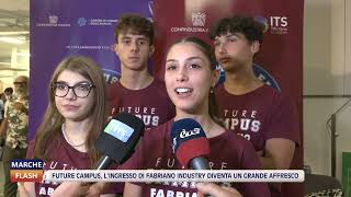 E'TV Future Campus, l’ingresso di Fabriano Industry diventa un grande affresco