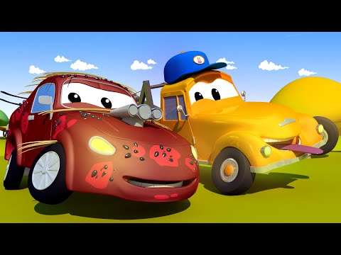 Toms Autowaschanlage -  Jerry das Rennauto und die Wassermelonen - Cartoons für Kinder 🚓 🚒