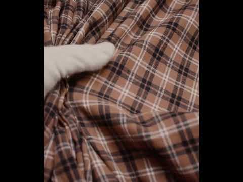 Check Brown & Black Pure Cotton 93 GSM Handwoven Fabric — video