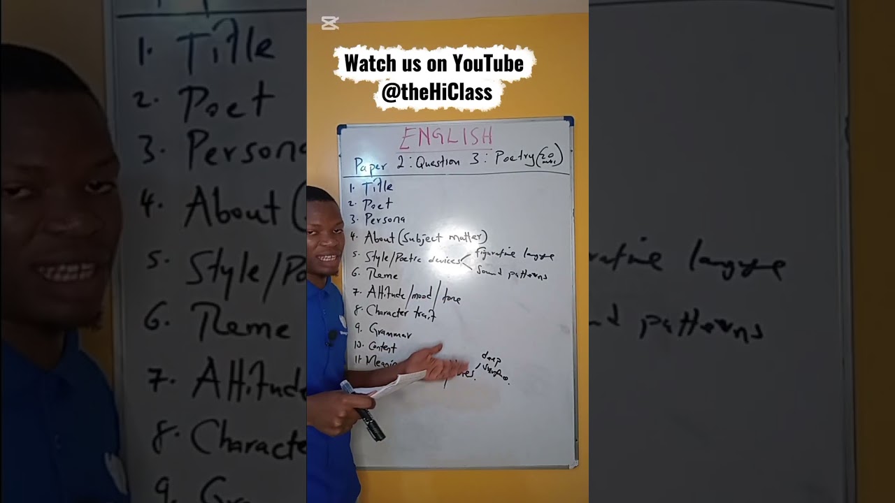 How to answer poetry questions in KCSE ENGLISH PAPER 2#english #kcserevision