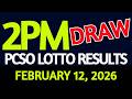 2pm Lotto Result Today February 12 2026 Swertres Ez2 PCSO