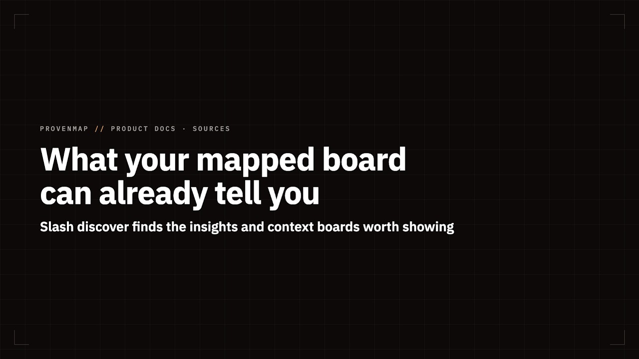 Insights discovered on a mapped ProvenMap board