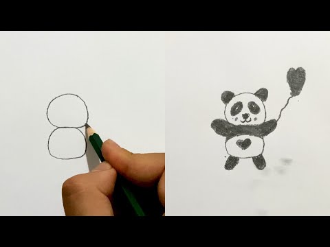 Panda Drawing With Number 8 - Easy Panda Drawing - How To Draw - Step By Step Tutorial