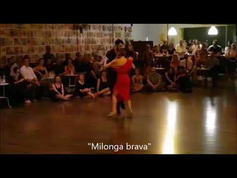  Adrian Ferreyra  and  Maria Elena Macchini  are  dancing  to  the  milonga  "  Milonga Brava  "  by  Francisco Canaro
