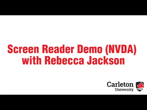 Screen Reader Demo (NVDA) with Rebecca Jackson - Web Services