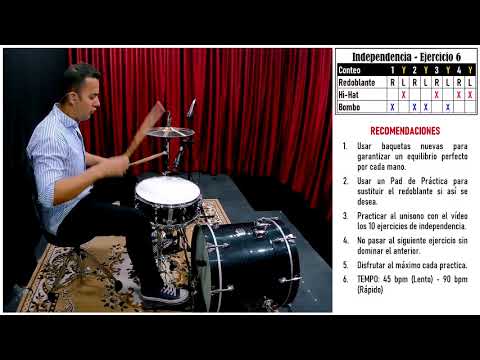 🥁10 Ejercicios de INDEPENDENCIA PARA PRINCIPIANTES (Dummies) |  Clases de Batería - DISOCIAR 1