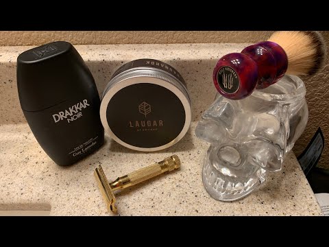 RAGNARÖK Soap from Sweden, Merkur 34G, Wolf Whiskers Synthetic Brush & Drakkar Noir.