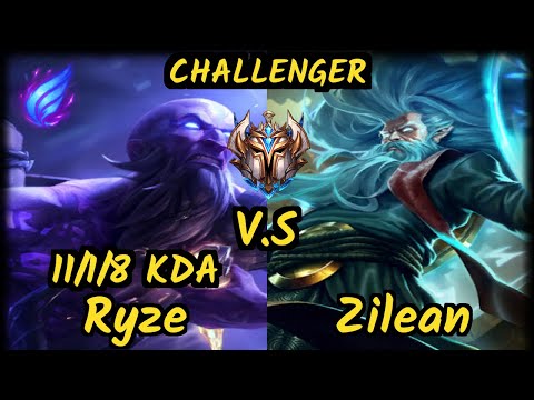 PNG Tinowns (RYZE) vs ZILEAN - 11/1/8 KDA MID CHALLENGER GAMEPLAY - BR