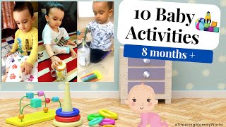 10  Activites for 8 months + old baby || Developmental activities || Brain boosting|| 1 year old