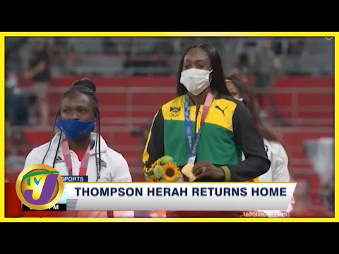 Elaine Thompson Herah back home in Jamaica Sept 16 2021