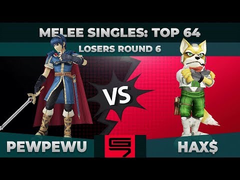 PewPewU vs Hax$ - Melee Singles: Top 64 Losers Round 6 - Genesis 7 | Marth vs Fox