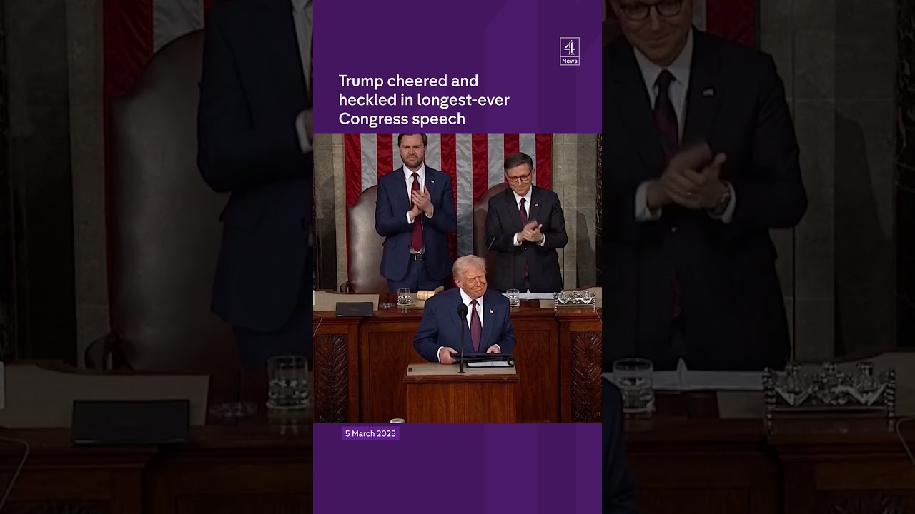 Trump cheered and heckled in longest-ever Congress speech