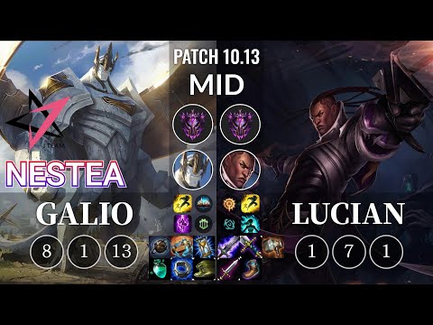 JT Nestea Galio vs Lucian Mid - KR Patch 10.13