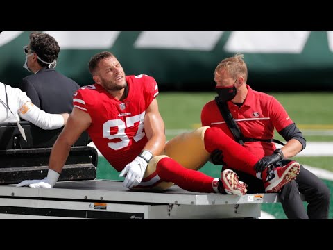 Nick Bosa carted off with knee injury vs. Jets | NFL